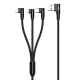 Câble De Charge 3 En 1 Pour Trois Appareils Simultanément USB Vers 8 Pin USB C Et Micro USB 2,1 A Tressé 1 Mètre