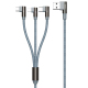 Câble De Charge 3 En 1 Pour Trois Appareils Simultanément USB Vers 8 Pin USB C Et Micro USB 2,1 A Tressé 1 Mètre