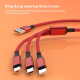 Câble De Charge 3 En 1 USB Type-C 8 Pin Micro USB 3A Tressé Nylon 1,2 m Transmission 480 Mbps