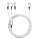 Câble De Charge 3 En 1 USB Type-C 8 Pin Micro USB 3A Tressé Nylon 1,2 m Transmission 480 Mbps - www.yonis-shop.com