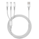 Câble De Charge Rapide 3 En 1 USB Type-C 8 Pin Micro USB 3A 480 Mbps 1,2 m Résistant En TPE