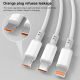 Câble De Charge Rapide 3 En 1 USB Type-C 8 Pin Micro USB 3A 480 Mbps 1,2 m Résistant En TPE