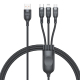 Câble De Charge Rapide Tressé 3 En 1 8 Pin Micro USB USB C 1,2 M 66 W Jusqu’à 5 A