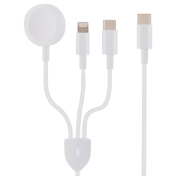 Câble Chargeur 3 En 1 USB C Avec 8 Pin USB C Et Charge Magnétique Sans Fil Pour iWatch Trois Appareils Simultanément