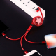 Câble USB 3 En 1 Rétractable 1,2 m Pour Charge Stable Transfert De Données USB-C 8 Pin Et Micro USB Rouge - www.yonis-shop.com
