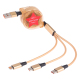 Câble USB 3 En 1 Rétractable 1,2 m Pour Charge Stable Transfert De Données USB-C 8 Pin Et Micro USB Rouge - www.yonis-shop.com