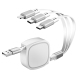 Câble De Charge 3 En 1 Rétractable USB Vers USB C 8 Broches Et Micro USB 3.5 A Max Pour Charge Et Données