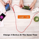 Câble De Charge 3 En 1 Tressé 1,2 m 8 Pin USB-C Et Micro USB Charge Simultanée Jusqu’à 3 A