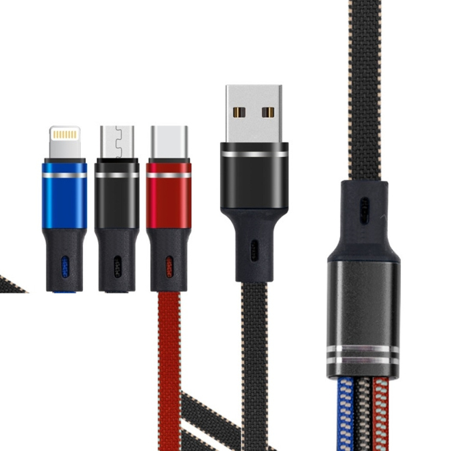 Câble De Charge 3 En 1 40 W 5 A USB 8 Pin USB-C Micro USB 118 cm Compatible Smartphones Et Tablettes - www.yonis-shop.com