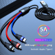 Câble De Charge Rapide 3 En 1 USB Vers Micro USB USB C Et 8 Pin 40 W 5 A Pour 3 Téléphones Simultanément