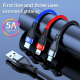 Câble De Charge Rapide 3 En 1 USB Vers Micro USB USB C Et 8 Pin 40 W 5 A Pour 3 Téléphones Simultanément