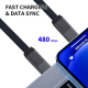 Câble De Charge 4 En 1 USB A USB C Et 8 Pin 60 W Pour Charge Rapide Et Données Tressé 15 Cm