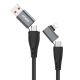 Câble De Charge Rapide 4 En 1 100 W USB A USB C 8 Pin Avec Puce E Marker Et Tresse Nylon 1 m