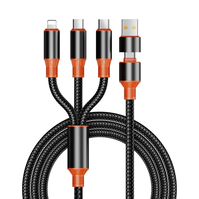 Câble De Charge Multifonction 6 En 1 Pour Smartphones Et Tablettes Charge Rapide 5 A Type-C 8 Pin Micro USB Tressé