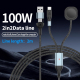 Câble De Charge Rapide PD 2 En 1 Pour Téléphone Et Apple Watch Jusqu’à 100 W Transmission De Données 480 Mbps 2 M