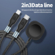 Câble De Charge Rapide PD 2 En 1 Pour Téléphone Et Apple Watch Jusqu’à 100 W Transmission De Données 480 Mbps 2 M