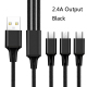 Câble De Charge 3 En 1 2 Pièces USB C Micro USB 8 Pin Charge Rapide Protection Contre La Surcharge 1 2 M