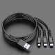 Câble De Charge Rapide 3 En 1 5A 1,2 m 8 Pin USB-C Type-C Micro USB Anti-Surcharge 2 Pièces