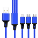 Câble De Charge 3 En 1 Charge Rapide Micro USB USB C Et 8 Pin 1 Mètre 20 Protection Anti Surcharge Lot De 2