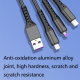 Câble De Charge 3 En 1 Charge Rapide Micro USB USB C Et 8 Pin 1 Mètre 20 Protection Anti Surcharge Lot De 2