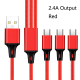 Câble De Charge Rapide 3 En 1 2 Pièces 8 Pin USB-C Micro USB Avec Protection Anti-Surcharge Et Embout Aluminium Anti-Oxydation