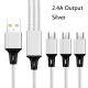 Câble De Charge Rapide 3 En 1 2 Pièces Micro USB USB Type C Et 8 Pin 120 cm Avec Protection Contre La Surcharge