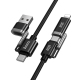 Câble De Charge Et De Données 4 En 1 USB-A Type-C 8 Pin 60 W En Silicone 120 cm