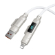 Câble De Charge Et Données 4 En 1 240W PD 3.1 Avec Affichage Numérique 1.2 m Tressé Type-C 8-Pin
