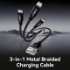 Câble De Charge Et De Transfert De Données 3 En 1 USB Vers 8 Pin Type C Et Micro USB 3 A Tressé