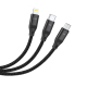 Câble De Charge 3 En 1 USB Vers USB C 8 Pin Et Micro USB Jusqu’à 6A Compatible Huawei 66W Tressé 1 Mètre 20 - www.yonis-shop.com