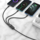 Câble De Charge 3 En 1 USB Vers USB C 8 Pin Et Micro USB Jusqu’à 6A Compatible Huawei 66W Tressé 1 Mètre 20
