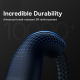 Câble De Charge Rapide 3 En 1 100W USB Type-C Micro USB 8 Pin Tressé Nylon 1,2 m Bleu