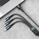 Câble De Charge Rapide Et De Données 3 En 1 USB C 8 Pin Micro USB Pour Trois Appareils À La Fois 120 W 120 cm
