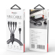 Câble De Charge USB Avec Double Type C Et Double 8 Pin 1,2 M 20 W 4 A Pour 4 Appareils En Nylon Tressé