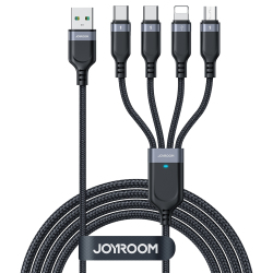 Câble USB 4 En 1 Pour Charger 4 Appareils Simultanément Avec 8 Pin Double USB C Et Micro USB Nylon Tressé - www.yonis-shop.com