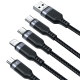 Câble USB 4 En 1 Pour Charger 4 Appareils Simultanément Avec 8 Pin Double USB C Et Micro USB Nylon Tressé - www.yonis-shop.com
