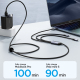 Câble De Charge 3 En 2 Pour 3 Appareils Jusqu’à 100 W USB Type C 8 Pin Micro USB En Nylon Tressé 1,2 M