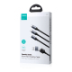 Câble De Charge 3 En 2 Pour 3 Appareils Jusqu’à 100 W USB Type C 8 Pin Micro USB En Nylon Tressé 1,2 M