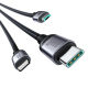 Câble De Charge 3 En 1 USB Type-C 8 Pin Micro USB 100W 1,2 m Charge 3 Appareils Simultanément Tressé Nylon Rendu Résistant