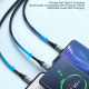 Câble De Charge 3 En 1 USB Type-C 8 Pin Micro USB 100W 1,2 m Charge 3 Appareils Simultanément Tressé Nylon Rendu Résistant