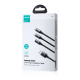 Câble De Charge 3 En 1 USB Type-C 8 Pin Micro USB 100W 1,2 m Charge 3 Appareils Simultanément Tressé Nylon Rendu Résistant