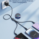 Câble 3 En 1 De Charge Et Transfert USB Vers 8 Pin USB-C Et Micro-USB Pour 3 Appareils 120 Cm En Nylon Tressé