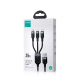 Câble 3 En 1 De Charge Et Transfert USB Vers 8 Pin USB-C Et Micro-USB Pour 3 Appareils 120 Cm En Nylon Tressé