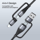 Câble De Charge Et De Données 4 En 1 60 W 120 Cm Tressé En Nylon Résistant USB-C Vers 8 Pin Et USB-C