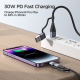 Câble De Charge Et De Données 4 En 1 60 W 120 Cm Tressé En Nylon Résistant USB-C Vers 8 Pin Et USB-C
