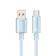 Câble USB Vers Type C 6A Pour Charge Rapide Et Transfert De Données 480 MB/s Tressé Avec LED 120 cm