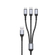 Câble USB 3 En 1 De Charge Et Transfert 17.5W Pour 8 Pin Micro USB Et USB C 1.2m Tressé En Nylon 480Mbps