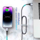 Câble USB 3 En 1 De Charge Et Transfert 17.5W Pour 8 Pin Micro USB Et USB C 1.2m Tressé En Nylon 480Mbps
