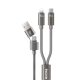 Câble 2 En 2 USB Et Type C Vers 8 Pin Et Type C Pour Charge Rapide 35/65 W Tressé 1,2 M Avec Puce Intelligente