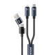 Câble 2 En 2 USB Et Type C Vers 8 Pin Et Type C Pour Charge Rapide 35/65 W Tressé 1,2 M Avec Puce Intelligente